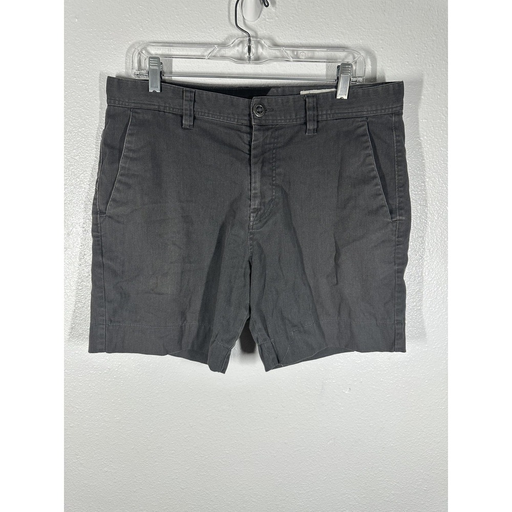 Volcom Shorts Mens 34 Gray Chino Walk Casual Flat Front‎ Slant Pocket Twill Golf